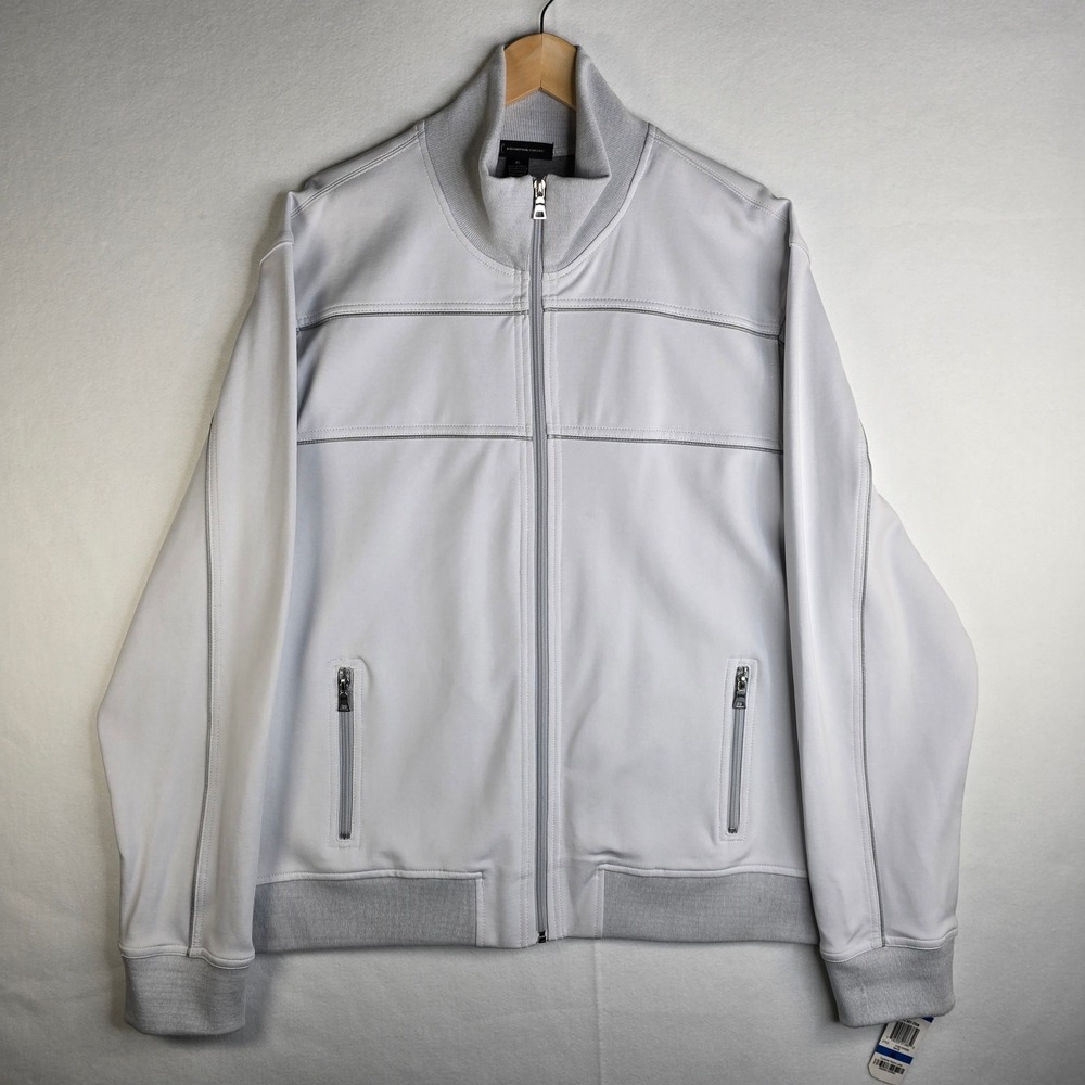 INC International Concepts Mens XL Light Grey Full Zip Track Jacket NWT